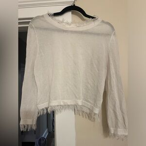 Fringe long sleeve top